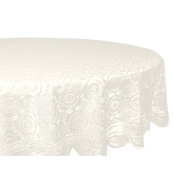 Design Imports Vintage Lace Tablecloth – 63" Round – Cream – NWT - Picture 1 of 1